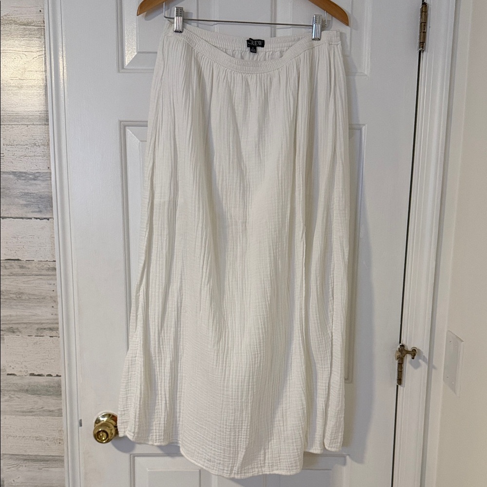 JCrew 100% Cotton Gauze White Maxi Skirt